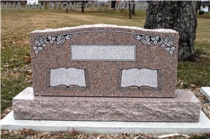 Granite Upright Headstone, Red Granite Headstone