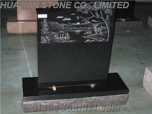 Granite Upright Headstone, Grey Granite Headstone