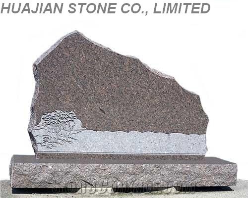 Grey Granite Headstone