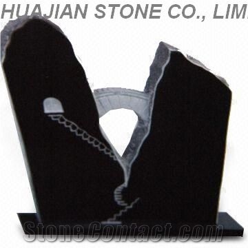 Grey Granite Upright Headstone