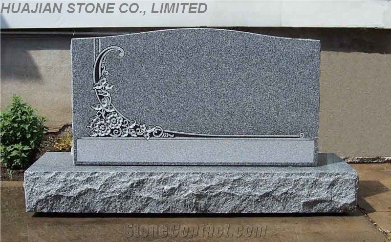 Grey Granite Upright Monument