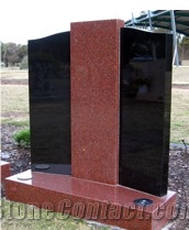 Red Monument With Columns, Red Granite Monument