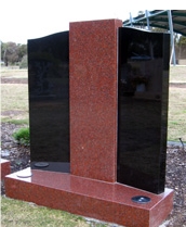 Red Monument With Columns, Red Granite Monument