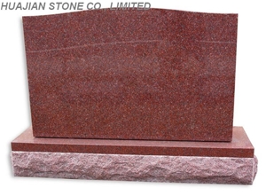Serp Top Granite Headstone, Red Granite Headstone