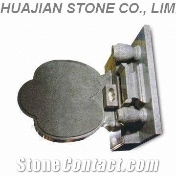 Serp Top Granite Headstone, Red Granite Headstone