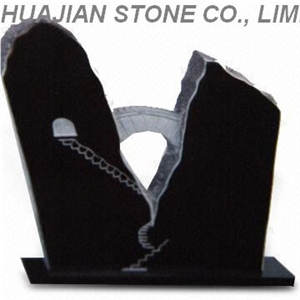 Serp Top Granite Headstone, Red Granite Headstone