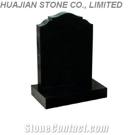Serp Top Headstone, Shanxi Black Granite Headstone