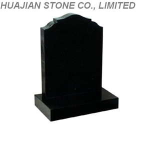 Serp Top Headstone, Shanxi Black Granite Headstone