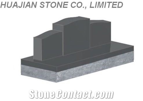Serp Top Headstone, Shanxi Black Granite Headstone
