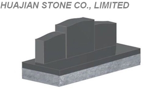Serp Top Headstone, Shanxi Black Granite Headstone