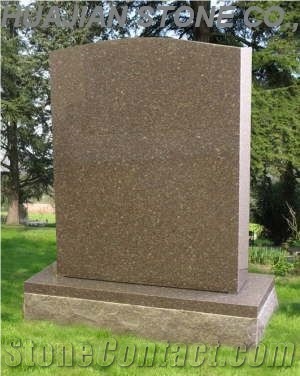 Serp Top Headstone, Pink Granite Headstone