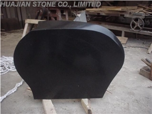 Simple Upright Black Headstone,SHANGDONG BLACK Granite Headstone