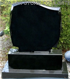 Simple Upright Headstone, Shanxi Black Granite Headstone