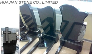 Tear Drop Upright Monument, Black Granite Upright Monuments