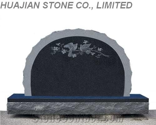 Tear Drop Upright Monument, Black Granite Upright Monuments