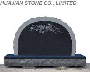 Tear Drop Upright Monument, Black Granite Upright Monuments