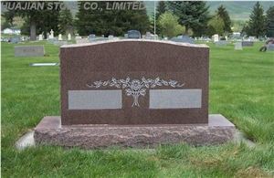 Upright Granite Tombstone, Red Granite Tombstone
