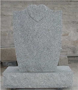 Upright Monument With Heart, Red Granite Upright Monuments