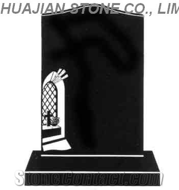 Shanxi Black Granite Upright Tombstone