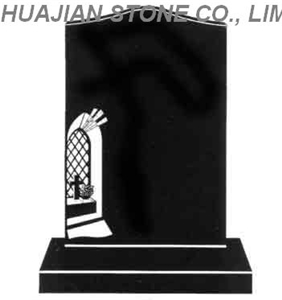 Shanxi Black Granite Upright Tombstone