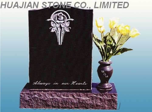 Multi Colored Granite Upright Tombstone