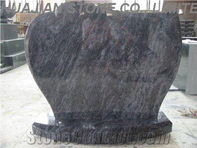 White Marble Monument with Carving Flowers