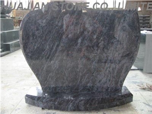 White Marble Monument with Carving Flowers