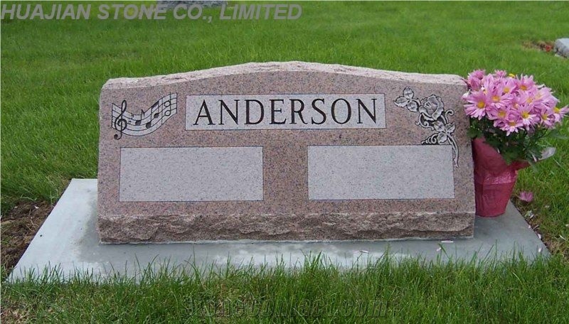 White Marble Monument with Carving Flowers