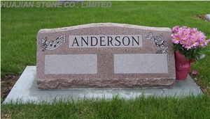 White Marble Monument with Carving Flowers