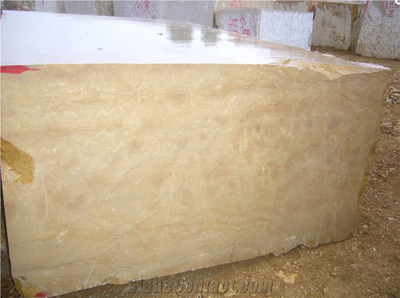 Giallo Smirna Marble Blocks, Golden Cream Turkey