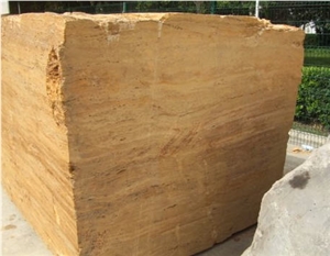 Travertino Giallo Blocks, Giallo Antico Travertine Block