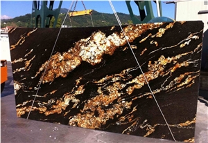 Fusion Black Granite Slabs, Brazil Black Granite