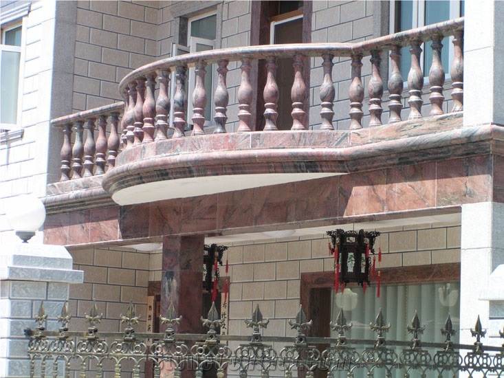 China Multicolor Red Granite Balustrade