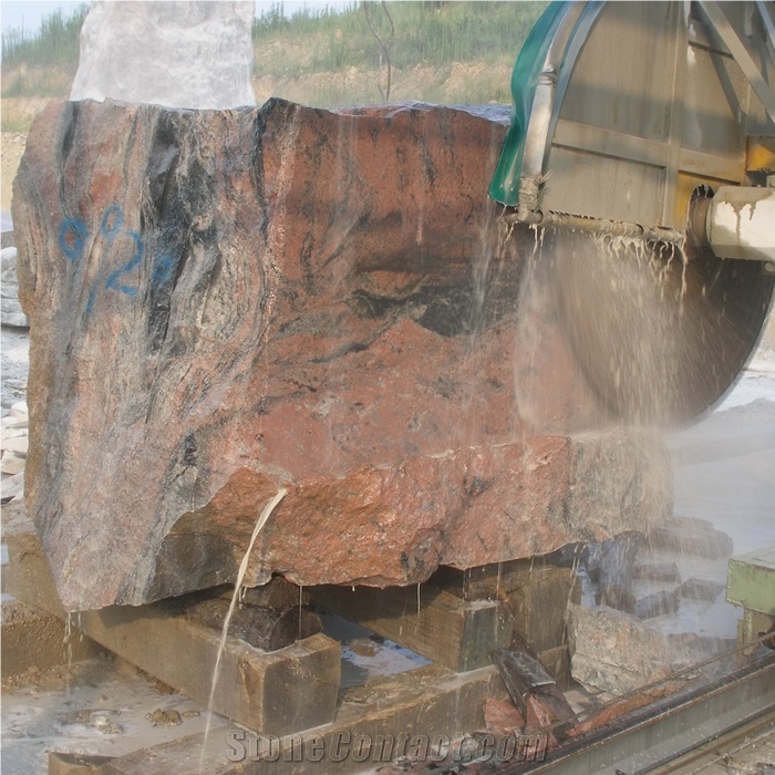 Multicolor Red Granite Block Supplier