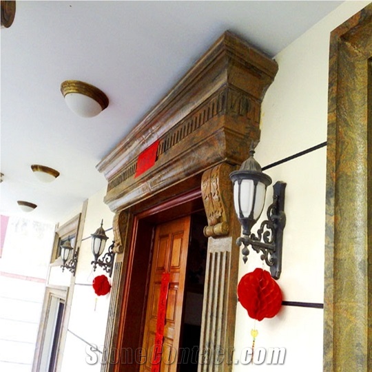 Multicolor Red Granite Door Surround