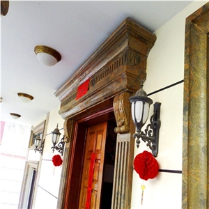 Multicolor Red Granite Door Surround