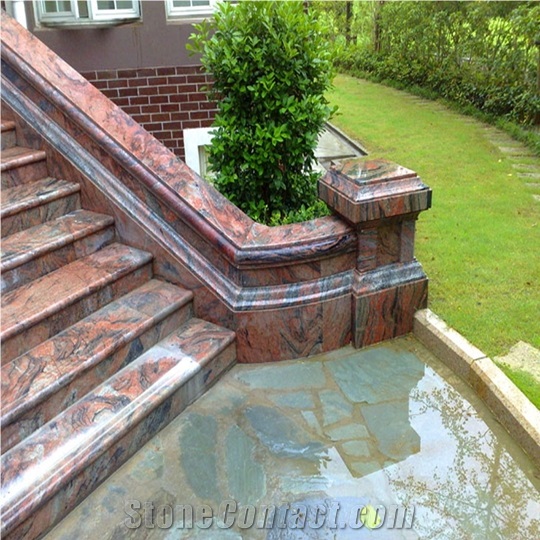 Multicolor Red Granite Stairs