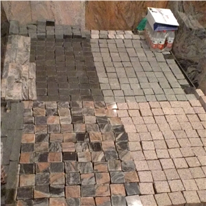 Multicolour Red Granite Paving Stone, Cobble ,Pavers Granite Paving Stone