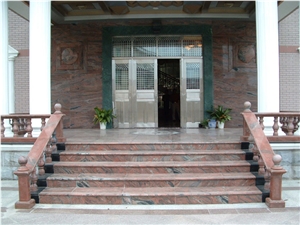Multicolour Red Granite Steps