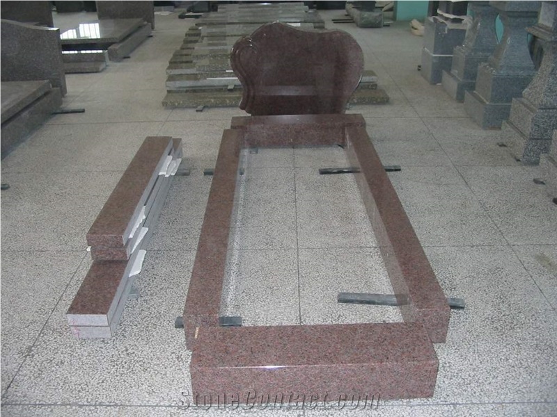 Tombstone Headstone, India Red Granite Headstone