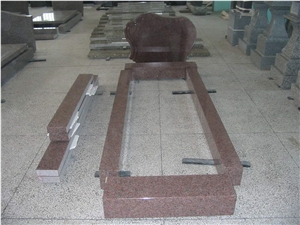 Tombstone Headstone, India Red Granite Headstone