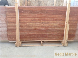 Arizona Red Travertine Vein Cut Slabs