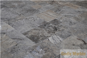 Silver Travertine Cross Cut Tiles
