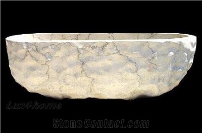 Creme Cristal Indonesia White Marble Bath Tub