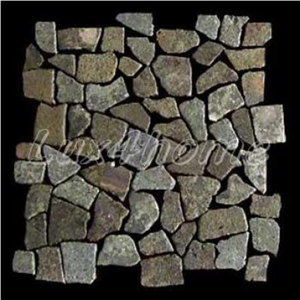 Jepara Grey Mosaic Tiles, Jepara Grey Sandstone Mosaic