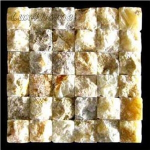 Onyx RTA Style Split Mosaic, Yellow Onyx Split Mosaic Onyx RTA Style Split Mosaic, Yellow Onyx Split Mosaic