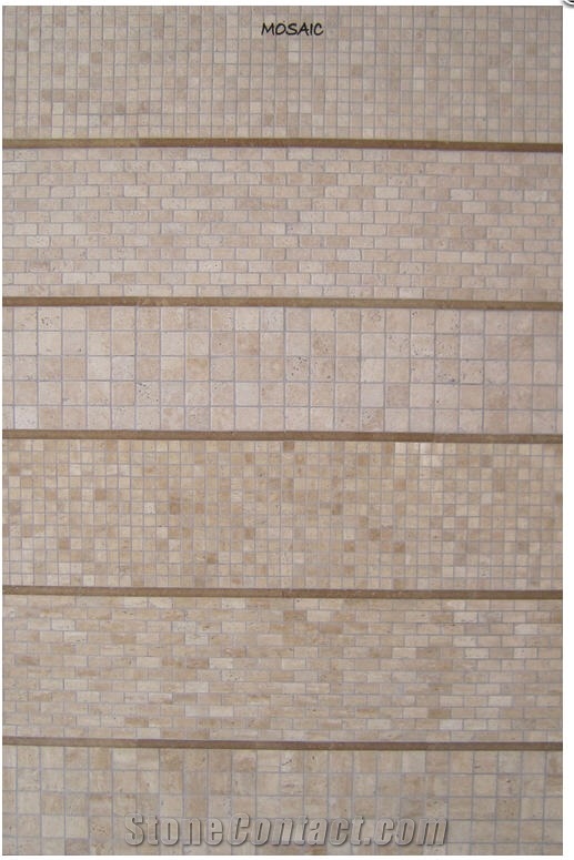 Bucak Travertine Mosaic, Bucak Beige Travertine Mosaic