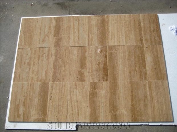 Walnut Medium D1D Travertine, Turkey Yellow Travertine