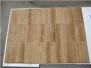 Walnut Medium D1D Travertine, Turkey Yellow Travertine