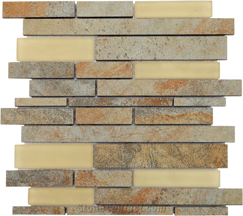 Crystal Glass Mosaic Mix Stones, Marble Mosaic